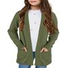 Poploli Girls Cardigan Knit Open Front Long Sleeve Sweaters Fall Casual Outwear with Pockets for 5-14 T Kids Army Green view 1