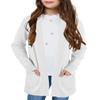 Poploli Girls Cardigan Knit Open Front Long Sleeve Sweaters Fall Casual Outwear with Pockets for 5-14 T Kids White view 1