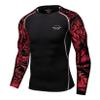 Moggemol Men's Long Sleeve Swim Shirt UPF 50+ UV Protection Surfing Rash Guard Shirts Quick Dry Swimwear Black,red XX-Large view 1