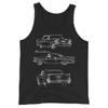 1957 Chevy Bel Air Antique Classic Collector Car Unisex Tank Top Black view 1