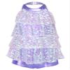 Oyolan Kids Girls Shiny Sequined Halter Neck Tiered Tassel Ballet Dance Dress Unitard Stage Performance Dancewear Lavender A 6 Years view 1
