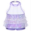 Oyolan Kids Girls Shiny Sequined Halter Neck Tiered Tassel Ballet Dance Dress Unitard Stage Performance Dancewear Lavender A 6 Years view 2