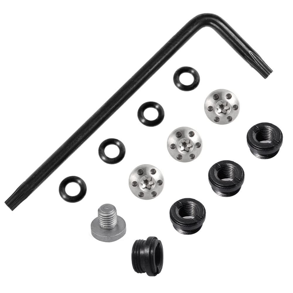 Cool Hand 1911 Grip Screws & Bushings for 1911 Full Size, Compact/Officer Pistol Grips, 0.16''Slim Size, T10 Torx Key, 4 O Rings, Stainless Steel Silver Screws, 1911S-BUSH-SCRS
