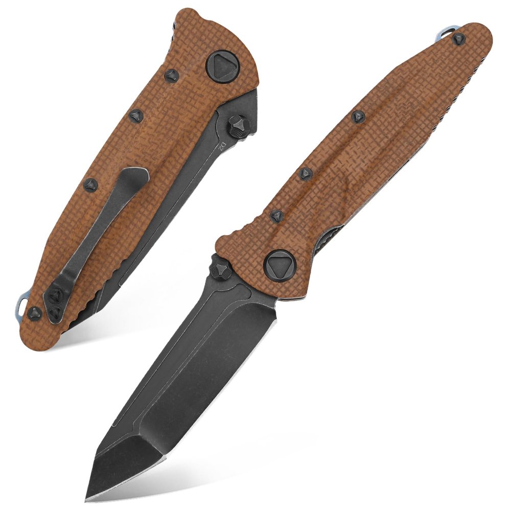 Eafengrow EF55 Pocket Knife Folding Knife G10 Handle D2 Steel Blade Folder EDC Tool Knifes for Working Camping with Clip(Brown)