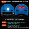 DKONI Smart Bike Helmet with USB Rechargeable Front & Back LED Light Adult Bicycle Helmets for Urban Commuter Cycling Scootering Skateboarding Skating(Large, Blue) view 3