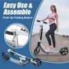 HUDORA Adjustable Height Folding Scooter for Kids, Blue, 8 Inch Big Wheels view 4