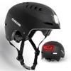 DKONI Bike Helmet with LED Lights Bicycle Helmets Commuter Cycling Helmet USB Rechargeable Front & Back LED Light Helmet for Adult Men Women(Small, Black) view 1
