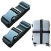 2 PCS Luggage Strap 78" x 2" Suitcase Belts Wide Adjustable Packing Straps Travel Accessories, Black view 1