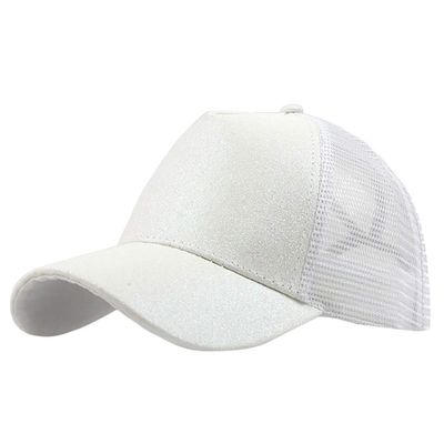 Buns Visor Glitter Plain Unisex Messy Trucker Ponytail Cap Baseball Hat Baseball Caps Stole My Hat (White, One Size)