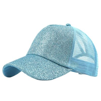 Buns Visor Glitter Plain Unisex Messy Trucker Ponytail Cap Baseball Hat Baseball Caps Stole My (Light Blue, One Size)