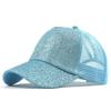 Buns Visor Glitter Plain Unisex Messy Trucker Ponytail Cap Baseball Hat Baseball Caps Stole My (Light Blue, One Size) view 2