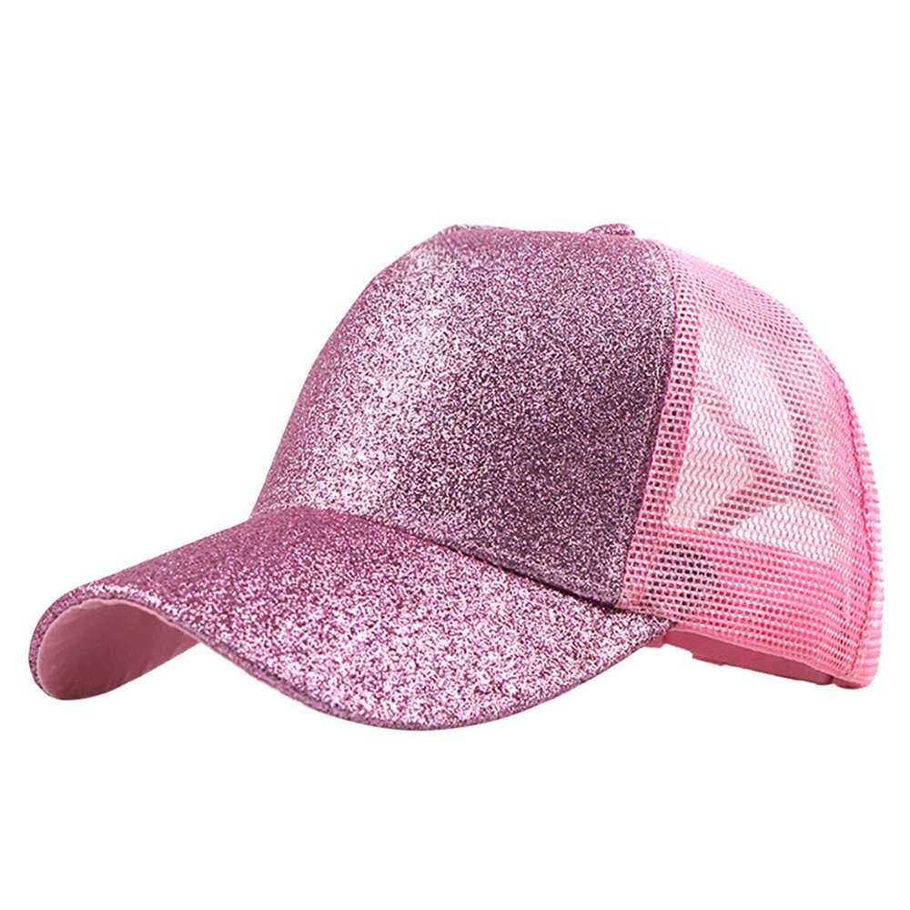 Buns Visor Glitter Plain Unisex Messy Trucker Ponytail Cap Baseball Hat Baseball Caps Stole My Hat (Red, One Size)