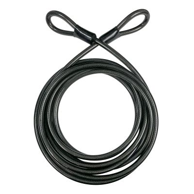 DELSWIN Security Steel Cable with Loops - 6ft, 15ft Heavy Duty Bike Steel Cables 3/8 inch Thick Vinyl Coated Braided Lock Cable for Bicycle, Generator, Kayak, Patio Furniture