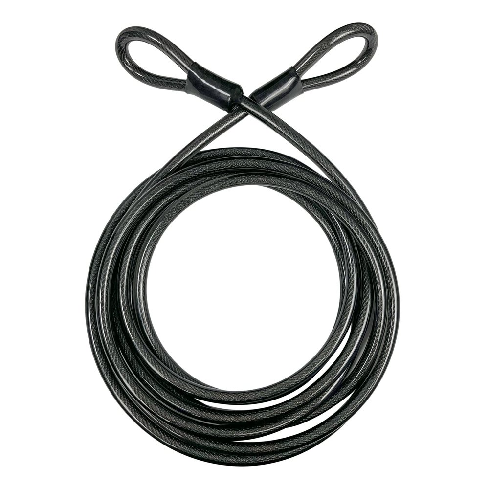 DELSWIN Security Steel Cable with Loops - 6ft, 15ft Heavy Duty Bike Steel Cables 3/8 inch Thick Vinyl Coated Braided Lock Cable for Bicycle, Generator, Kayak, Patio Furniture