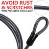 DELSWIN Security Steel Cable with Loops - 6ft, 15ft Heavy Duty Bike Steel Cables 3/8 inch Thick Vinyl Coated Braided Lock Cable for Bicycle, Generator, Kayak, Patio Furniture view 3