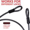 DELSWIN Security Steel Cable with Loops - 6ft, 15ft Heavy Duty Bike Steel Cables 3/8 inch Thick Vinyl Coated Braided Lock Cable for Bicycle, Generator, Kayak, Patio Furniture view 4