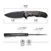 CIVIVI Folding Pocket Knife- Praxis Flipper Liner Lock Knife, 3.75" Black Stonewashed Blade, Reversible Clip for EDC Outdoor Use C803J view 3