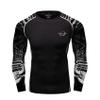 Daenrui Men's UPF 50+ Long Sleeve Compression Shirts Water Sports Surf Swim Rash Guard Athletic Workout Shirt Black,White XX-Large view 1