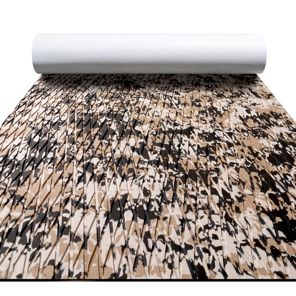 FOCEAN Boat Flooring EVA Foam Boat Decking Camo Marine Flooring Self-Adhesive Marine Mat for Motorboat RV Yacht Kayak, 94.5''x 23.6'', Desert Camo