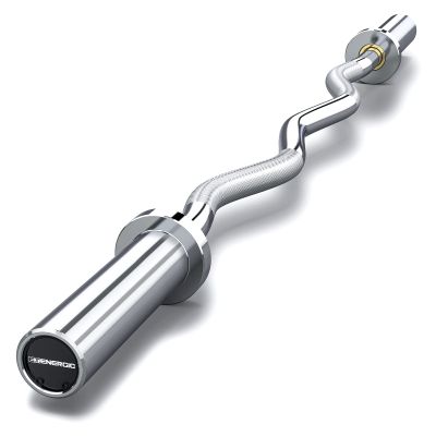 E.T.ENERGIC 47" EZ Curl Bar Olympic 500-lbs Capacity Silver Steel Barbell Suitable for 2" Barbell Plates