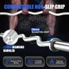 E.T.ENERGIC 47" EZ Curl Bar Olympic 500-lbs Capacity Silver Steel Barbell Suitable for 2" Barbell Plates view 4