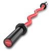 E.T.ENERGIC 47" Curl Bar Olympic EZ Bar 500-lbs Capacity Steel Barbell Suitable for 2" Barbell Plates, Black Sleeve Red Shaft view 1