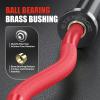 E.T.ENERGIC 47" Curl Bar Olympic EZ Bar 500-lbs Capacity Steel Barbell Suitable for 2" Barbell Plates, Black Sleeve Red Shaft view 3