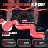 E.T.ENERGIC 47" Curl Bar Olympic EZ Bar 500-lbs Capacity Steel Barbell Suitable for 2" Barbell Plates, Black Sleeve Red Shaft view 4