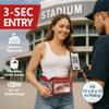 Veckle Clear Fanny Pack Stadium Approved - Adjustable 33-47 Inch Strap, Transparent Belt Bag for Women Men Fits 7.5-inch Smartphone, Waist Bag Clear Bag for Stadium Events, Sport, Concerts, Red view 2