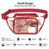 Veckle Clear Fanny Pack Stadium Approved - Adjustable 33-47 Inch Strap, Transparent Belt Bag for Women Men Fits 7.5-inch Smartphone, Waist Bag Clear Bag for Stadium Events, Sport, Concerts, Red view 4
