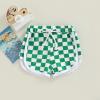 BOIBOKOKO Infant Baby Girl Boy Shorts Cotton Breathable Pants Checkerboard Print Athletic Shorts Unisex Summer Short Pants (Green, 18-24 Months) view 2