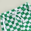 BOIBOKOKO Infant Baby Girl Boy Shorts Cotton Breathable Pants Checkerboard Print Athletic Shorts Unisex Summer Short Pants (Green, 18-24 Months) view 3