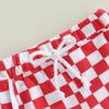 Infant Baby Girl Boy Shorts Cotton Breathable Pants Checkerboard Print Athletic Shorts Unisex Summer Short Pants (Red, 0-6 Months) view 3
