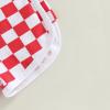 Infant Baby Girl Boy Shorts Cotton Breathable Pants Checkerboard Print Athletic Shorts Unisex Summer Short Pants (Red, 0-6 Months) view 4