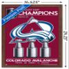 Trends International NHL Colorado Avalanche - 2022 Commemorative Stanley Cup Team Logo Wall Poster, 14.725" x 22.375", Mahogany Framed Version view 3