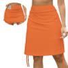 Cakulo Athletic Skorts for Woman Plus Size Skort Knee Length Swim Golf Tennis Skirts Pocket Casual High Waist Neon Orange 2XL view 2