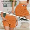 Cakulo Athletic Skorts for Woman Plus Size Skort Knee Length Swim Golf Tennis Skirts Pocket Casual High Waist Neon Orange 2XL view 4