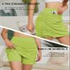 Cakulo Athletic Skorts for Woman Plus Size Skort Knee Length Swim Golf Tennis Skirts Pocket Casual High Waist Neon Green 4XL view 4