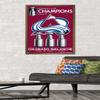 Trends International NHL Colorado Avalanche - 2022 Commemorative Stanley Cup Team Logo Wall Poster, 22.375" x 34", Bronze Framed Version view 2