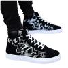 BORAMAX Mens Walking Shoes Slip On High Tops Graffiti Flat Sneaker Men's High Top Non Slip Canvas Tennis Shoes White view 2