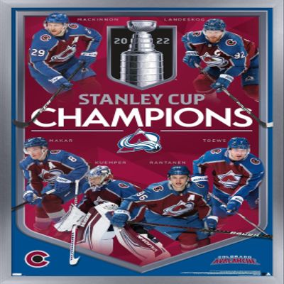 Trends International NHL Colorado Avalanche - 2022 Commemorative Stanley Cup Champions Wall Poster, 22.375" x 34", Silver Framed Version
