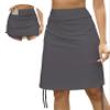 Cakulo Athletic Skorts for Woman Plus Size Skort Knee Length Swim Golf Tennis Skirts Pocket Casual High Waist Grey 2XL view 2