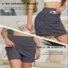 Cakulo Athletic Skorts for Woman Plus Size Skort Knee Length Swim Golf Tennis Skirts Pocket Casual High Waist Grey 2XL view 4