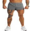 Ouber Men's Running Shorts with Liner 2'' Workout Shorts Bodybuilding Side Split Mesh Gym Shorts Grey,M view 1