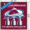 Trends International NHL Colorado Avalanche - 2022 Commemorative Stanley Cup Team Logo Wall Poster, 22.375" x 34", Mahogany Framed Version view 3