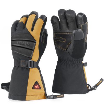 Unigear Heated Rechargeable Gloves for Men & Women, Electric 3-Level Heated Ski & Work Gloves, Touchscreen Waterproof Leather, Thinsulate - Ideal for Snowboarding & Raynaud's