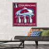 Trends International NHL Colorado Avalanche - 2022 Commemorative Stanley Cup Team Logo Wall Poster, 22.375" x 34", Barnwood Framed Version view 2