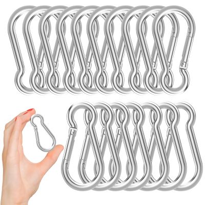 50PCS 3" Heavy Duty Carabiner Clips Bulk, 5/16" Gavanized Steel Spring Snap Hook Carabiner, M8 500LBS Capacity Spring Quick Links Clips for Camping Hiking Hammock Swing and Outdoor Activities