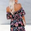 ACOSAP Women's Mexican Dress Summer Floral Print Off The Shoulder Sleeveless Beach Long Maxi Dress view 4