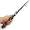 1.8m Telescopic Fishing Rod Professional Carbon Spinning Casting Rod Travel Lure Trout Lure Weight 5-20g Carp Wooden Handle Pole (Color : Spinning Rod) view 3